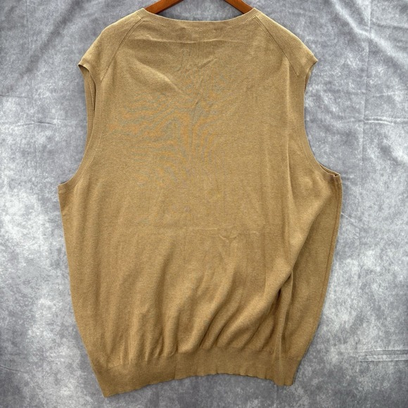 VTG Polo Ralph Lauren Vest Mens 2XLT Brown Pima Cotton Golf - Picture 4 of 4